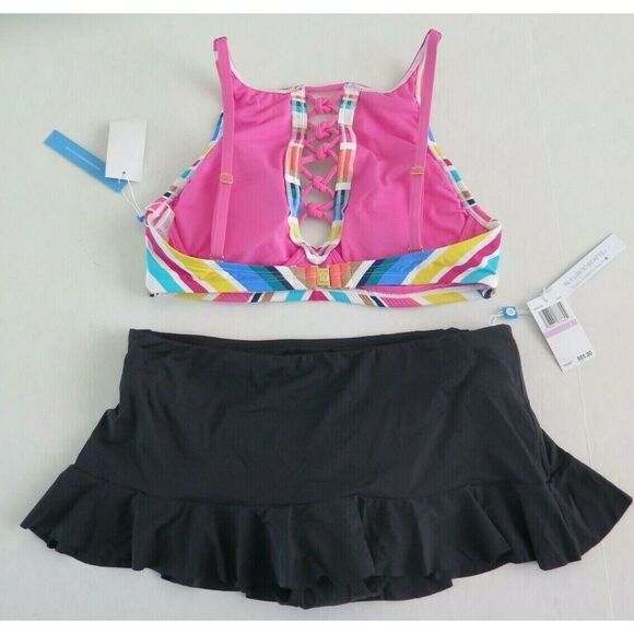 Bleu Rod Beattie RBCB20114 Women's Sz 6 Multicolor Striped Bikini Set $150 - Picture 5 of 5